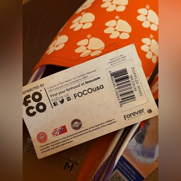 FOCO Clemson Tigers Shoes - Size M- NWT - Picture 7 of 7